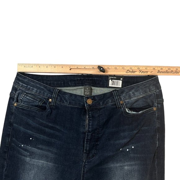 NWT MASSINI Jeans Women's Tapered Leg Denim Hi-Rise Blue Plus Size 18 - Picture 3 of 12